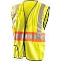 Occunomix OccuNomix Premium Solid Two-Tone Expandable Zip Vest, Class 2, Hi-Vis Yellow, 5XL, LUX-SSG2TZ-Y5X LUX-SSG2TZ-Y5X